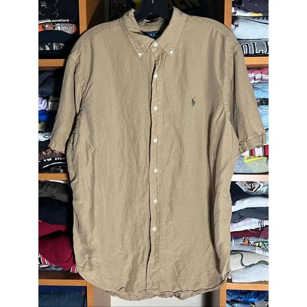 Ralph Lauren Men’s Classic Fit Linen Silk Button Shirt Large